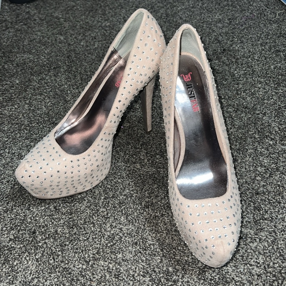 Rhinestone Blush Platform Heels
